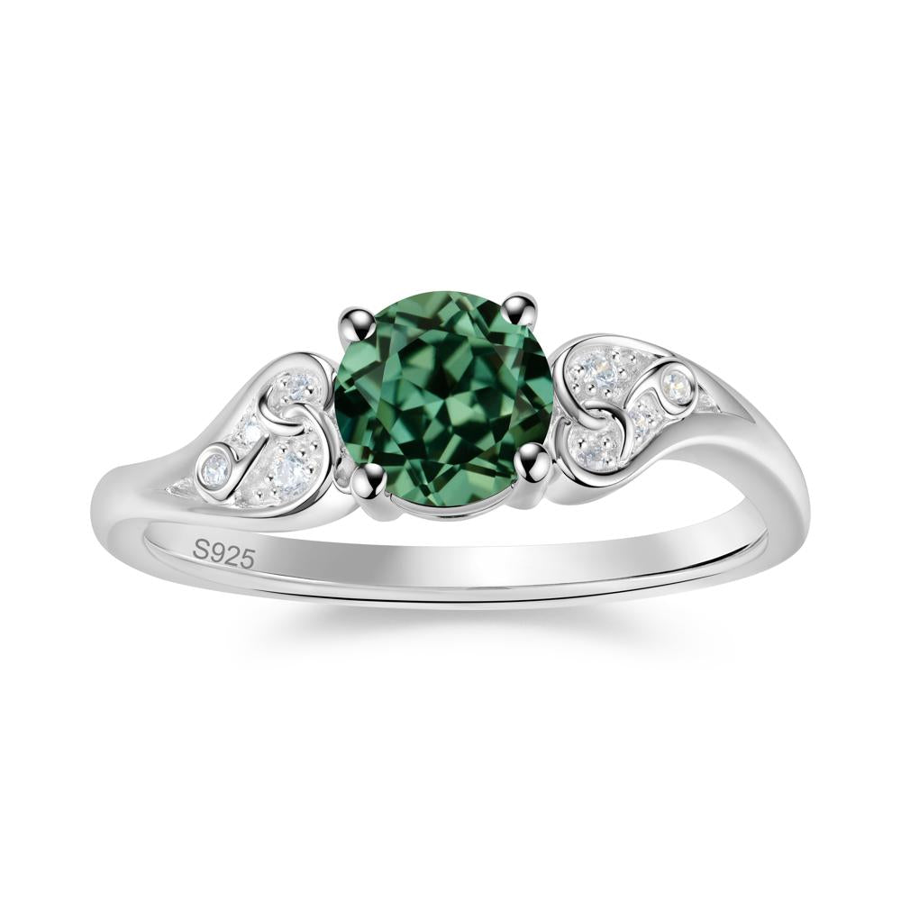 Vintage Heart Knot Design Sapphire Ring - LUO Jewelry #gemstone_Green Sapphire