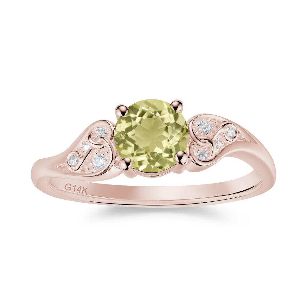 Vintage Heart Knot Design Sapphire Ring - LUO Jewelry #gemstone_Lemon Quartz