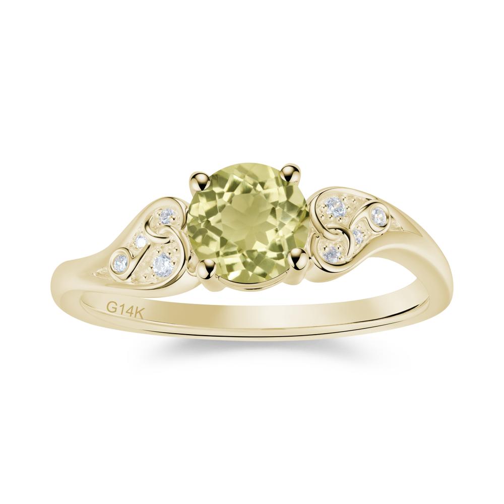 Vintage Heart Knot Design Sapphire Ring - LUO Jewelry #gemstone_Lemon Quartz