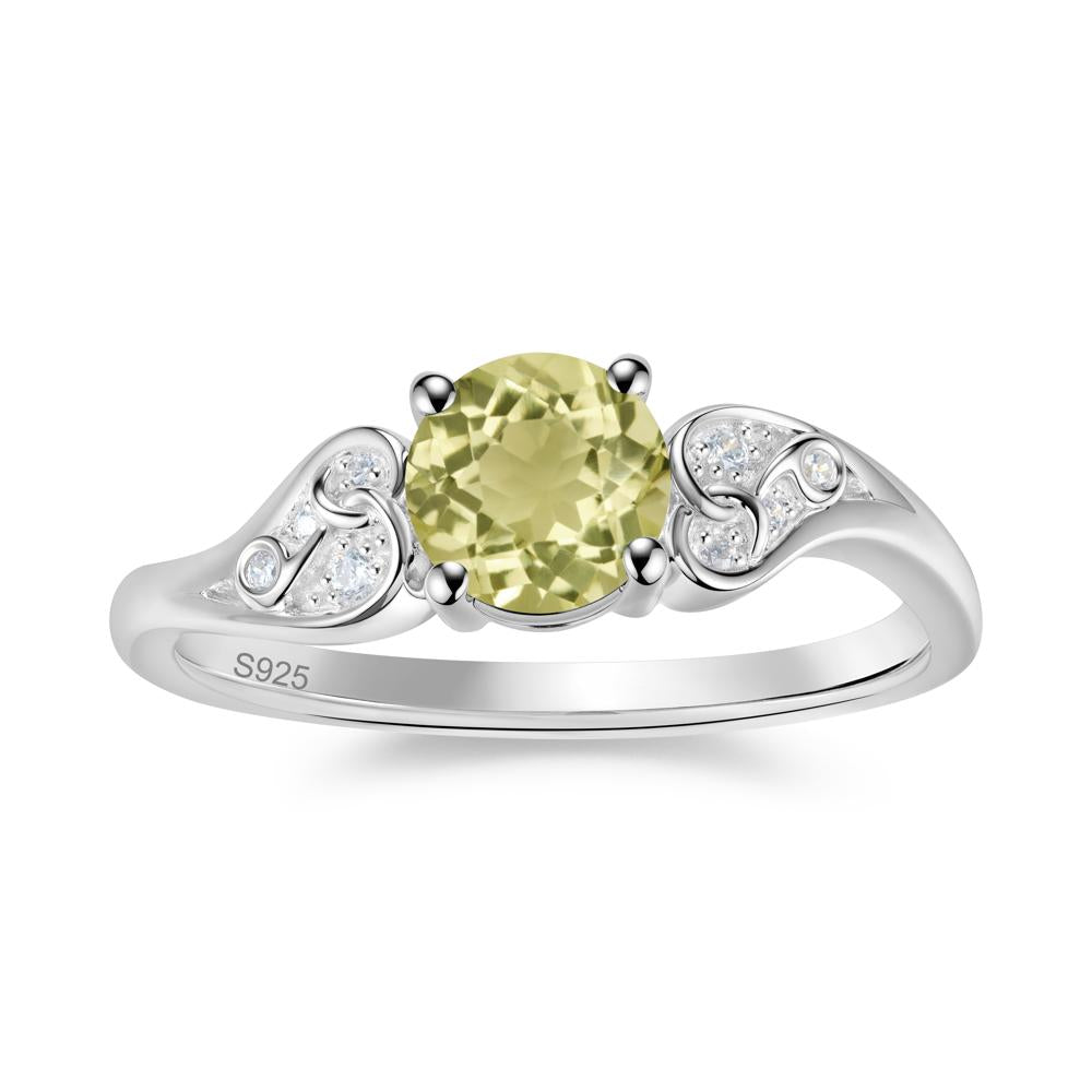 Vintage Heart Knot Design Sapphire Ring - LUO Jewelry #gemstone_Lemon Quartz