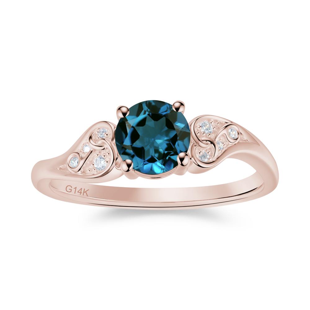 Vintage Heart Knot Design Sapphire Ring - LUO Jewelry #gemstone_London Blue Topaz