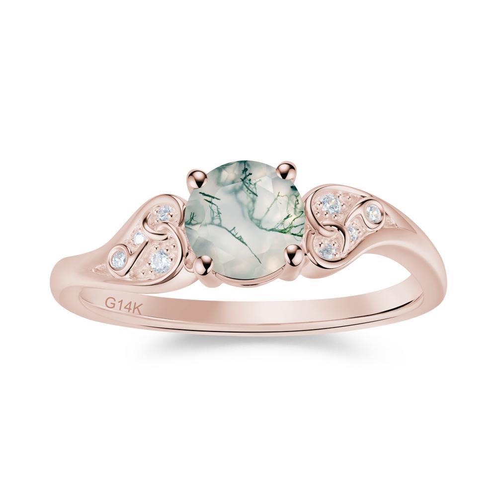 Vintage Heart Knot Design Sapphire Ring - LUO Jewelry #gemstone_Moss Agate