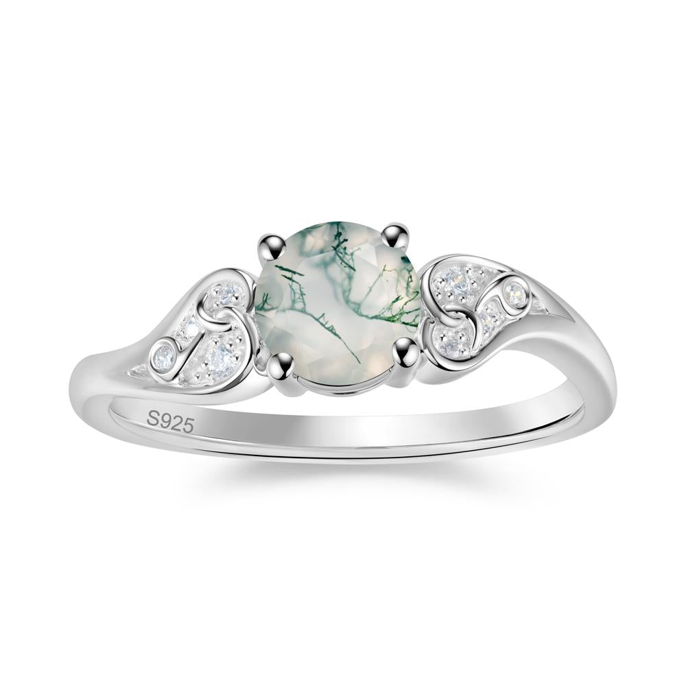 Vintage Heart Knot Design Sapphire Ring - LUO Jewelry #gemstone_Moss Agate