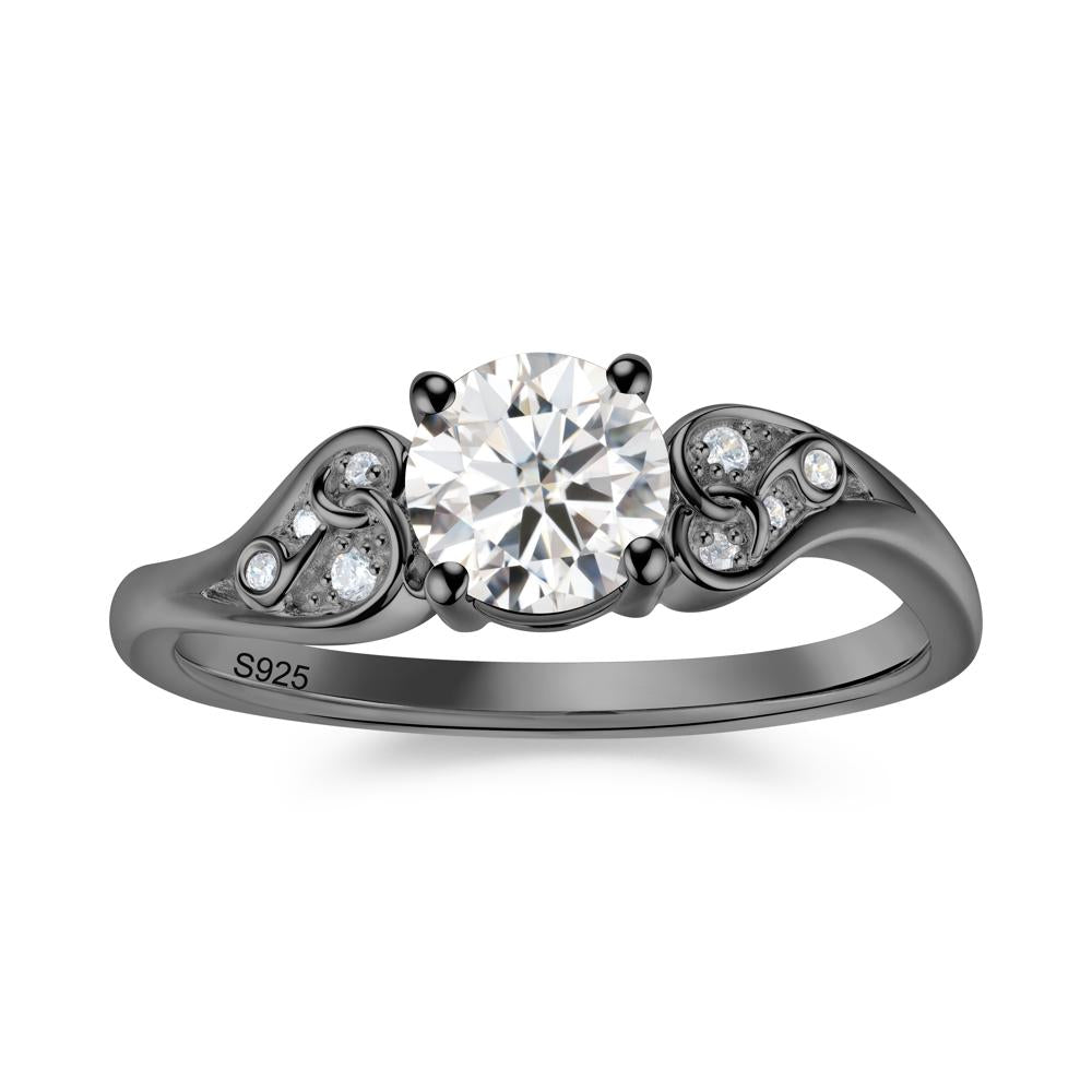 Vintage Heart Knot Design Sapphire Ring - LUO Jewelry #gemstone_Moissanite