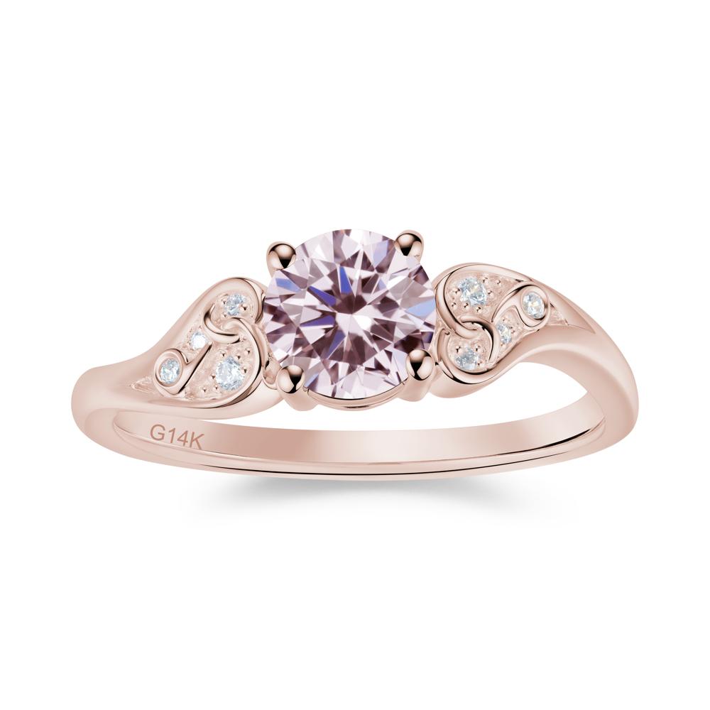 Vintage Heart Knot Design Sapphire Ring - LUO Jewelry #gemstone_Pink Cubic Zirconia