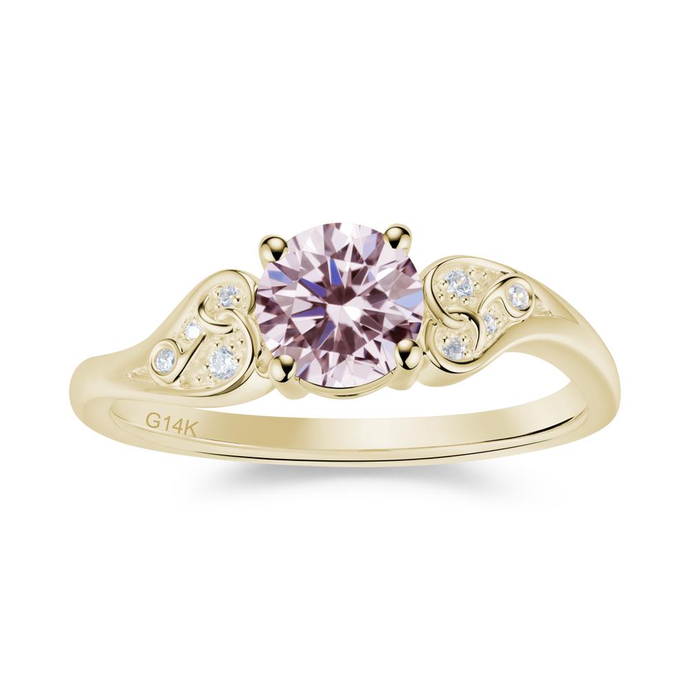 Vintage Heart Knot Design Sapphire Ring - LUO Jewelry #gemstone_Pink Cubic Zirconia