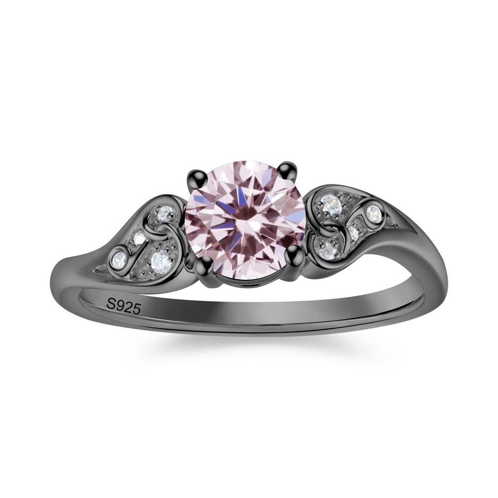 Vintage Heart Knot Design Sapphire Ring - LUO Jewelry #gemstone_Pink Cubic Zirconia
