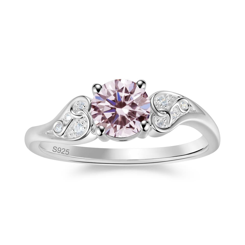 Vintage Heart Knot Design Sapphire Ring - LUO Jewelry #gemstone_Pink Cubic Zirconia