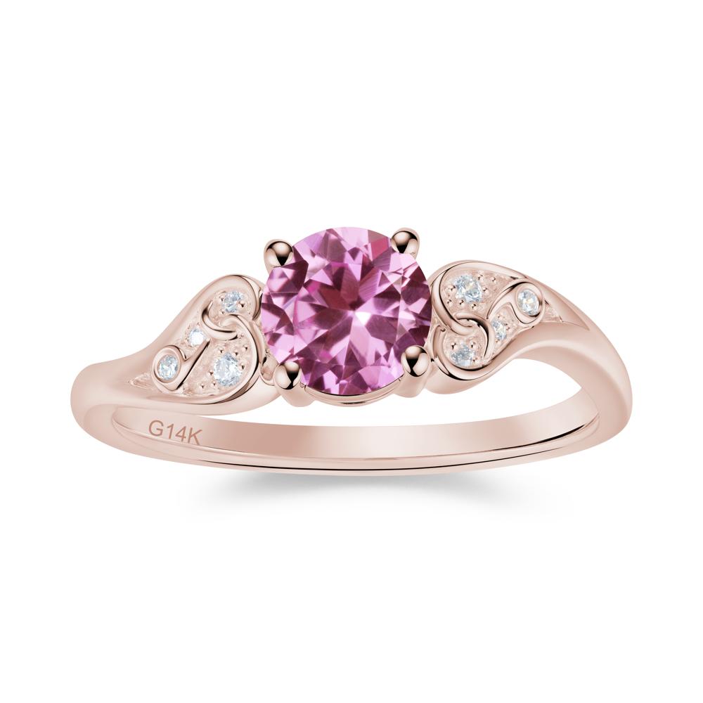 Vintage Heart Knot Design Sapphire Ring - LUO Jewelry #gemstone_Pink Sapphire
