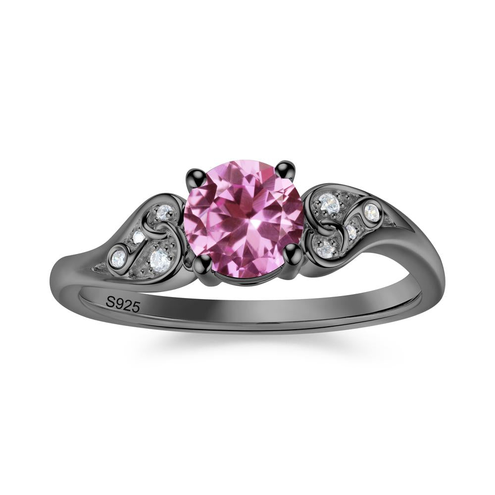 Vintage Heart Knot Design Sapphire Ring - LUO Jewelry #gemstone_Pink Sapphire