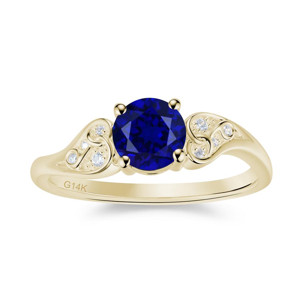 Vintage Heart Knot Design Sapphire Ring - LUO Jewelry #gemstone_Sapphire