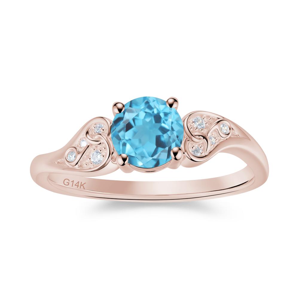 Vintage Heart Knot Design Sapphire Ring - LUO Jewelry #gemstone_Swiss Blue Topaz