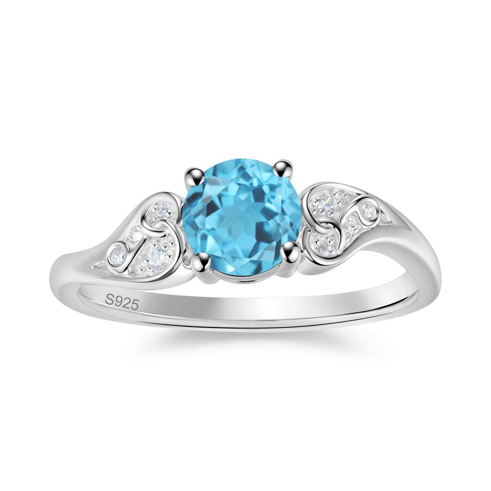 Vintage Heart Knot Design Sapphire Ring - LUO Jewelry #gemstone_Swiss Blue Topaz