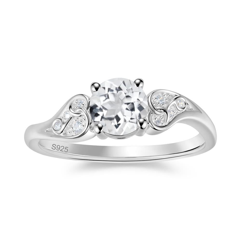 Vintage Heart Knot Design Sapphire Ring - LUO Jewelry #gemstone_White Topaz