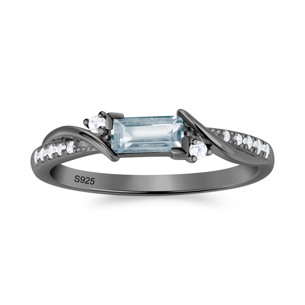 Twisted Vine Baguette Alexandrite Promise Ring - LUO Jewelry #gemstone_Aquamarine