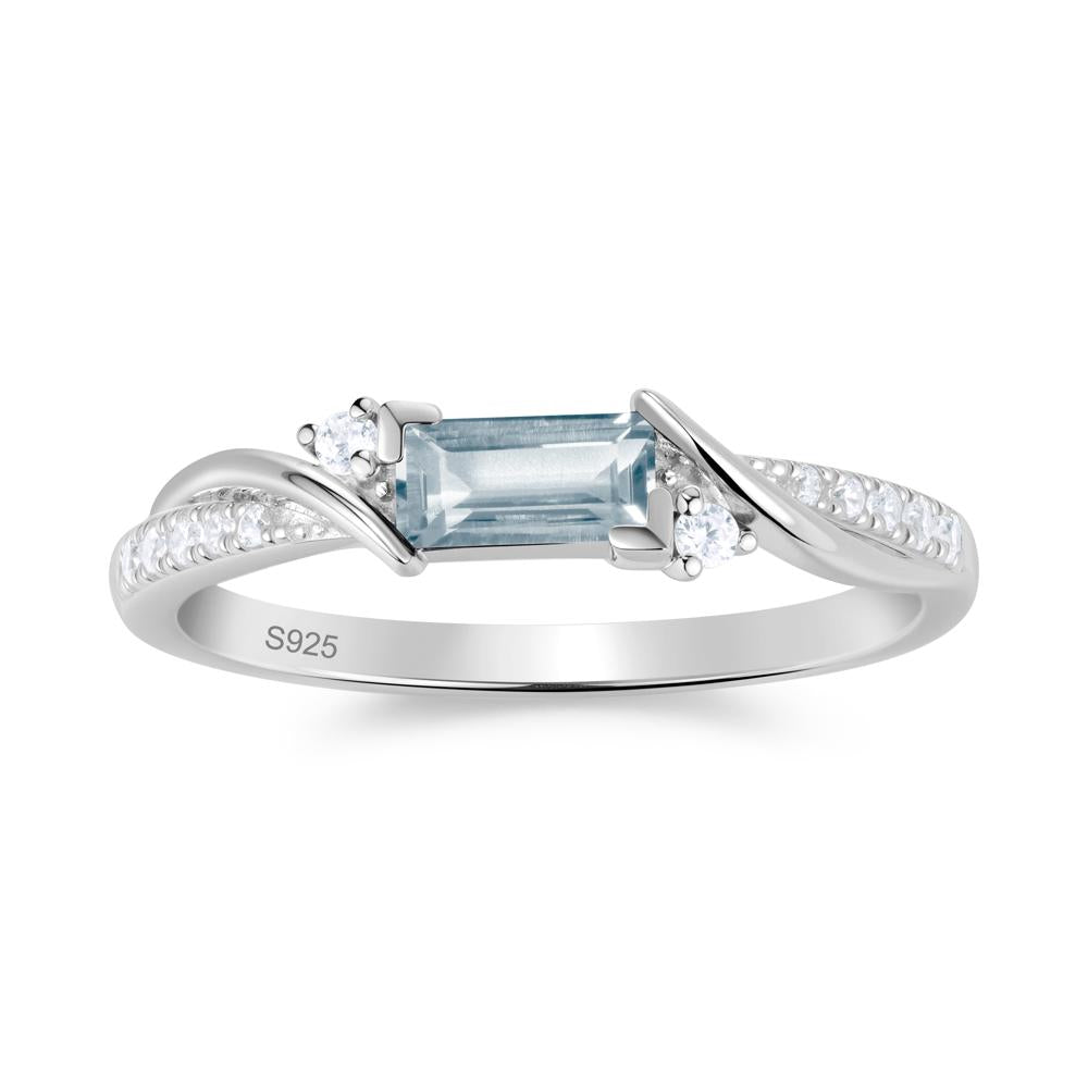 Twisted Vine Baguette Alexandrite Promise Ring - LUO Jewelry #gemstone_Aquamarine