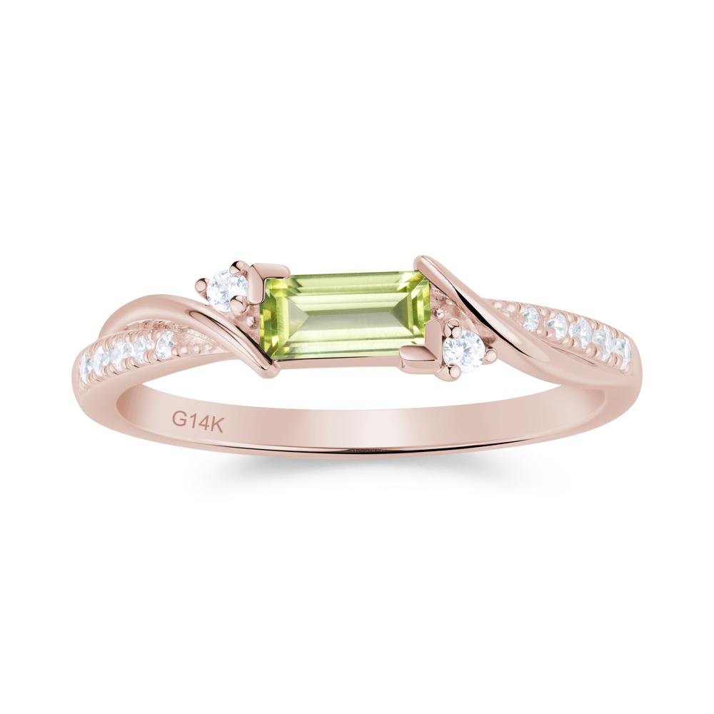 Twisted Vine Baguette Alexandrite Promise Ring - LUO Jewelry #gemstone_Peridot