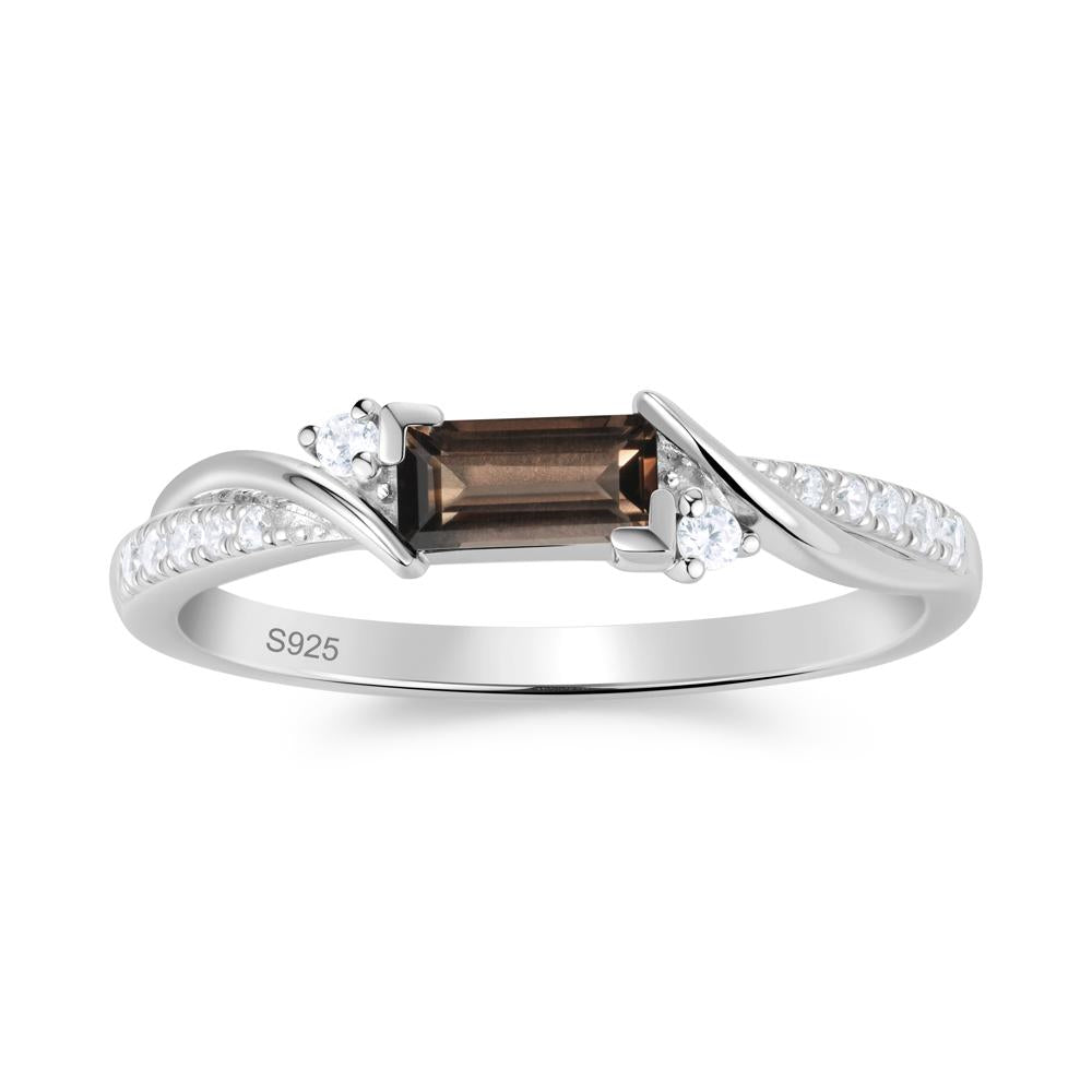 Twisted Vine Baguette Alexandrite Promise Ring - LUO Jewelry #gemstone_Smoky Quartz