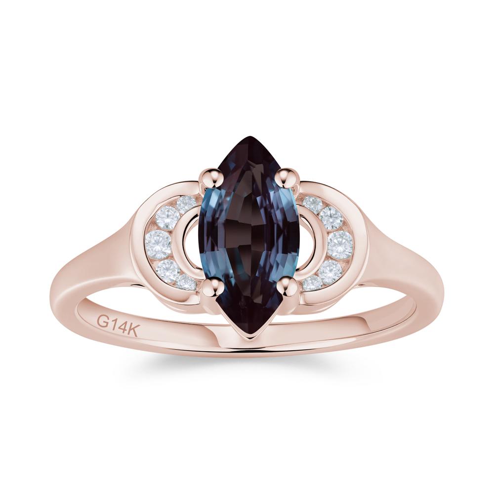 Romantic Lunar Halo Marquise Mystic Topaz Ring for Her - LUO Jewelry #gemstone_Alexandrite