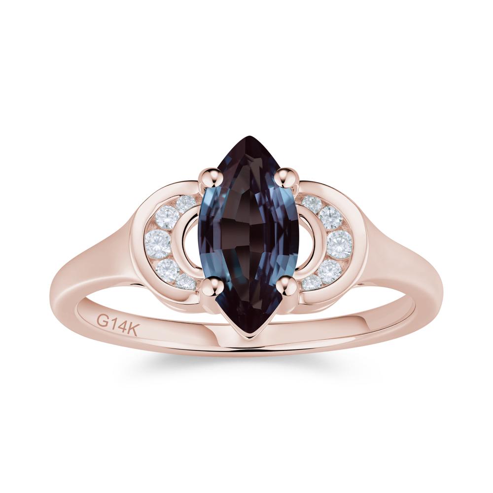 Romantic Lunar Halo Marquise Mystic Topaz Ring for Her - LUO Jewelry #gemstone_Alexandrite