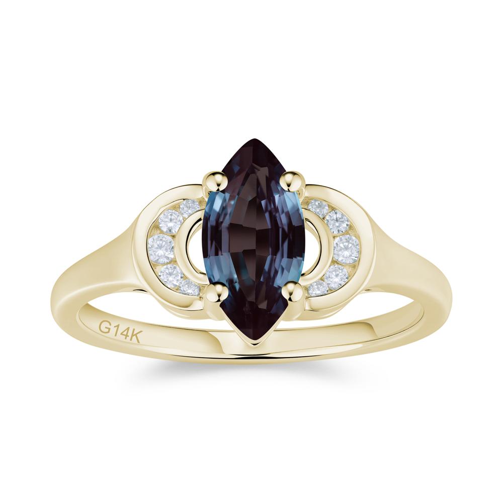 Romantic Lunar Halo Marquise Mystic Topaz Ring for Her - LUO Jewelry #gemstone_Alexandrite