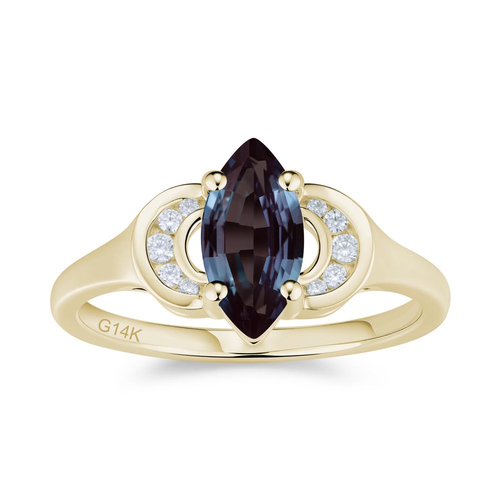 Romantic Lunar Halo Marquise Mystic Topaz Ring for Her - LUO Jewelry #gemstone_Alexandrite