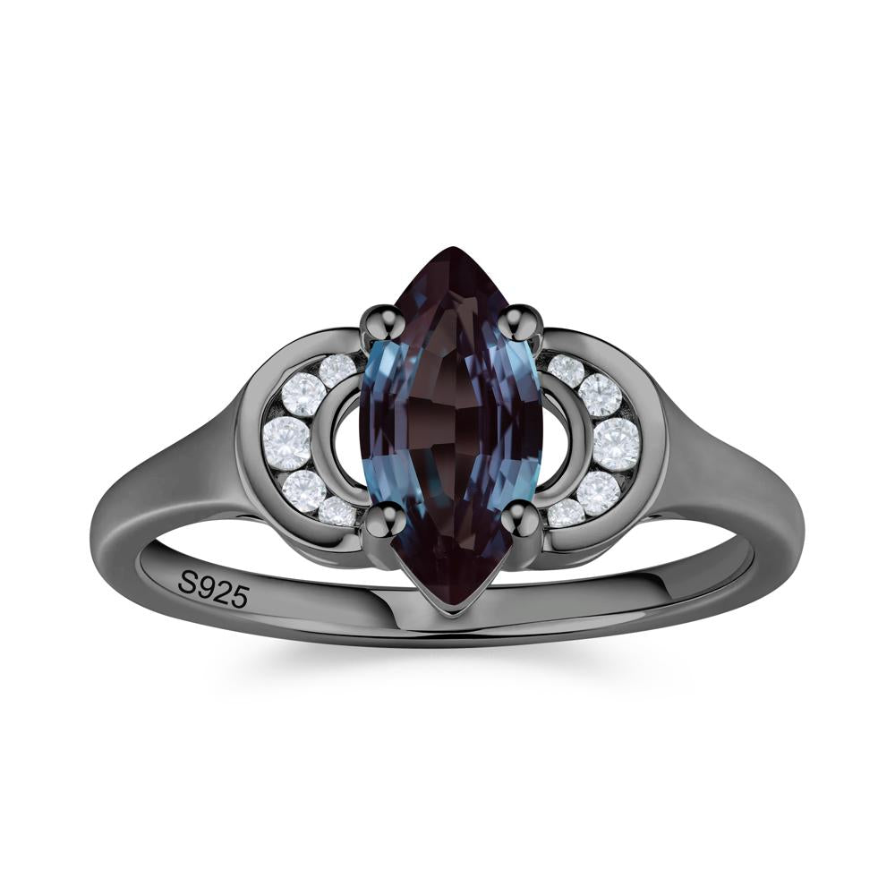 Romantic Lunar Halo Marquise Mystic Topaz Ring for Her - LUO Jewelry #gemstone_Alexandrite