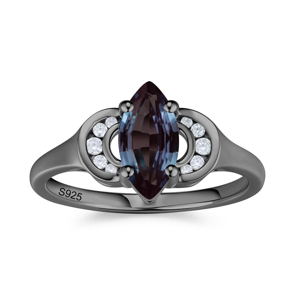 Romantic Lunar Halo Marquise Mystic Topaz Ring for Her - LUO Jewelry #gemstone_Alexandrite