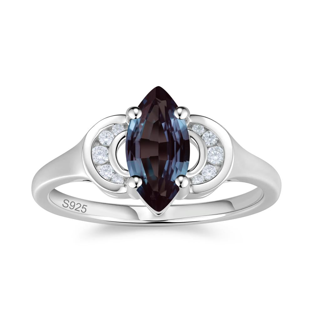 Romantic Lunar Halo Marquise Mystic Topaz Ring for Her - LUO Jewelry #gemstone_Alexandrite