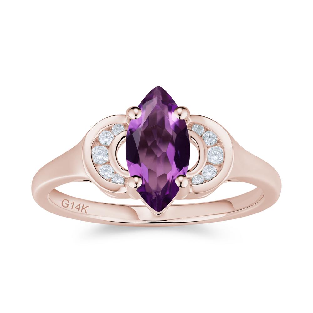 Romantic Lunar Halo Marquise Mystic Topaz Ring for Her - LUO Jewelry #gemstone_Amethyst