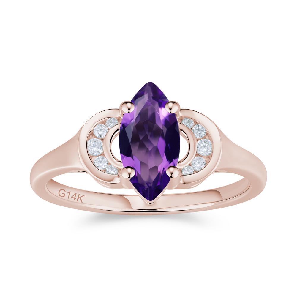 Romantic Lunar Halo Marquise Mystic Topaz Ring for Her - LUO Jewelry #gemstone_Amethyst