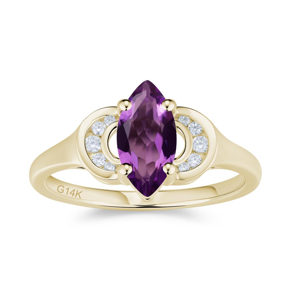 Romantic Lunar Halo Marquise Mystic Topaz Ring for Her - LUO Jewelry #gemstone_Amethyst