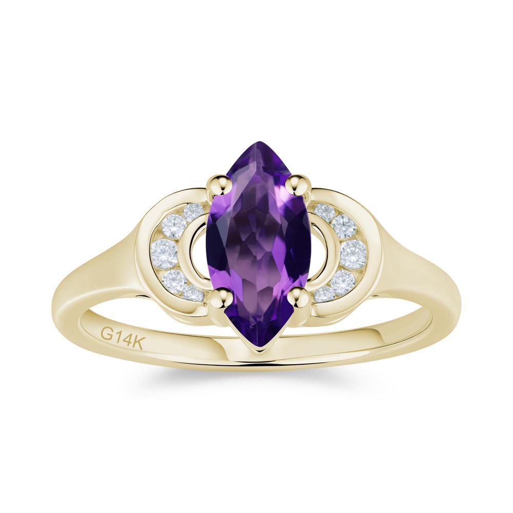 Romantic Lunar Halo Marquise Mystic Topaz Ring for Her - LUO Jewelry #gemstone_Amethyst