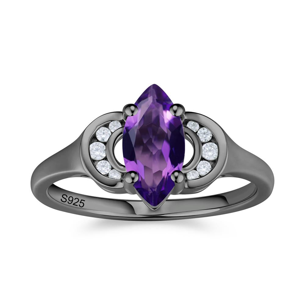 Romantic Lunar Halo Marquise Mystic Topaz Ring for Her - LUO Jewelry #gemstone_Amethyst
