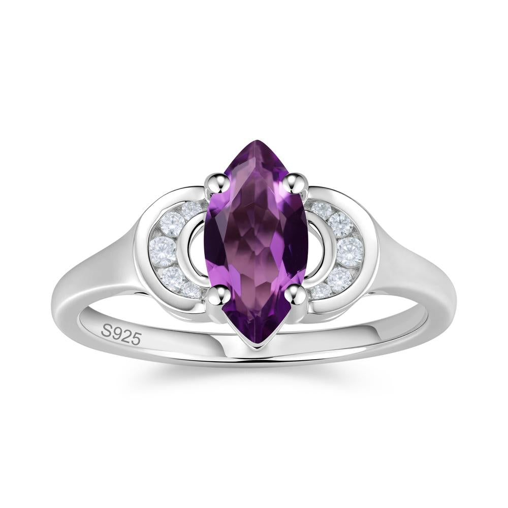 Romantic Lunar Halo Marquise Mystic Topaz Ring for Her - LUO Jewelry #gemstone_Amethyst