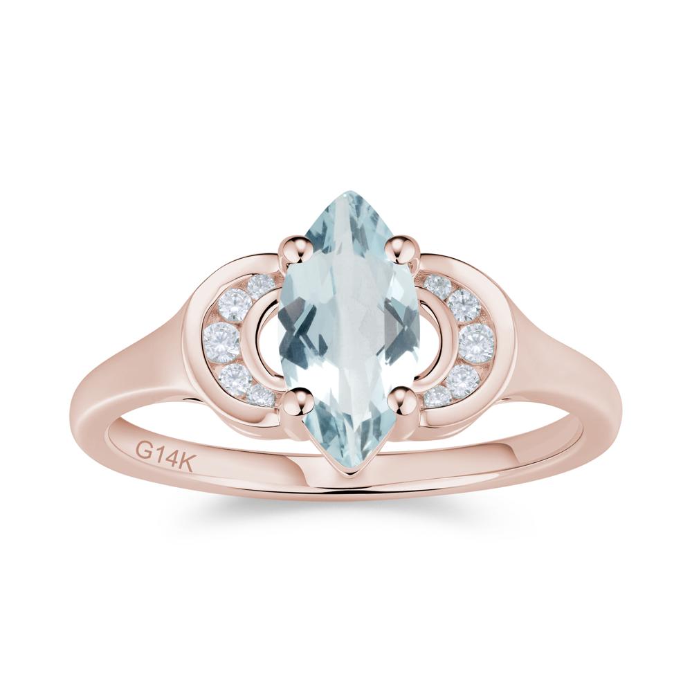 Romantic Lunar Halo Marquise Mystic Topaz Ring for Her - LUO Jewelry #gemstone_Aquamarine