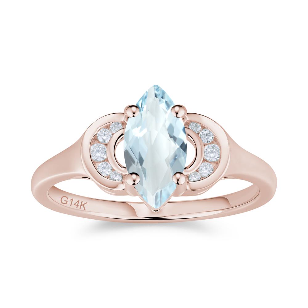 Romantic Lunar Halo Marquise Mystic Topaz Ring for Her - LUO Jewelry #gemstone_Aquamarine