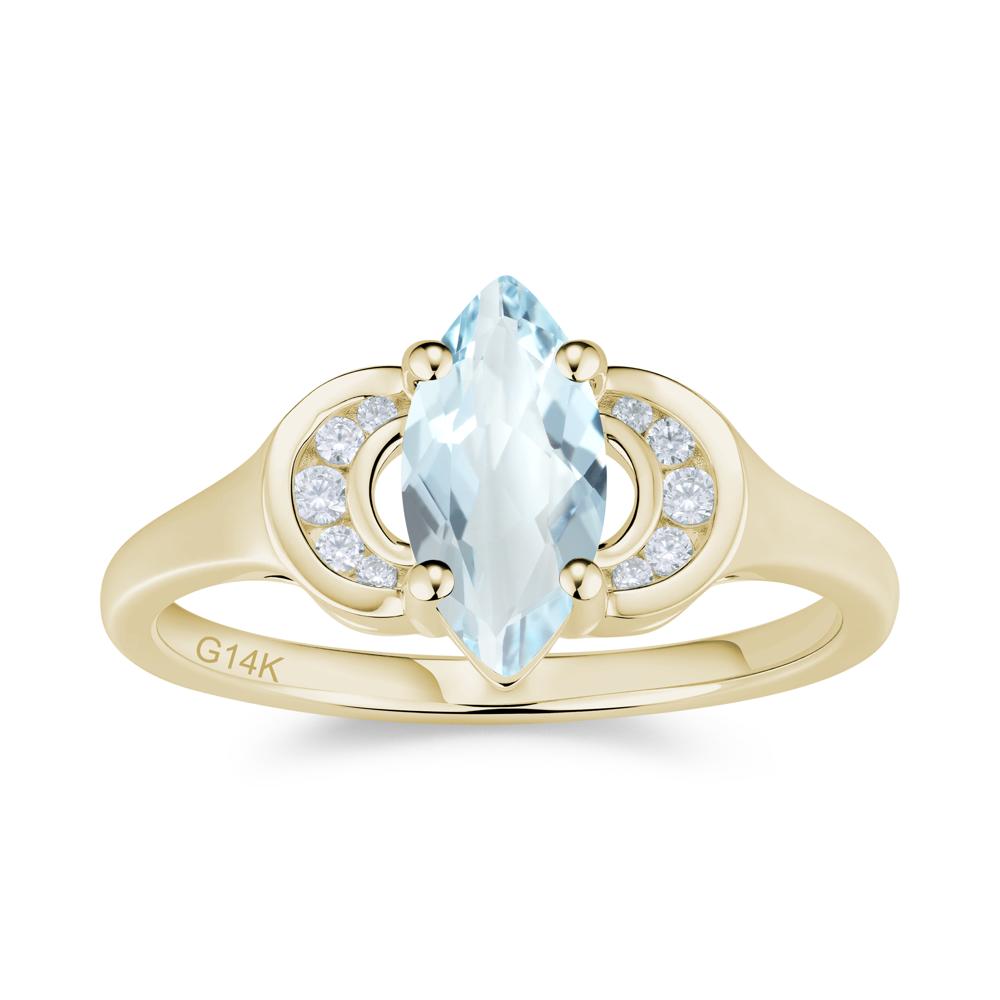 Romantic Lunar Halo Marquise Mystic Topaz Ring for Her - LUO Jewelry #gemstone_Aquamarine