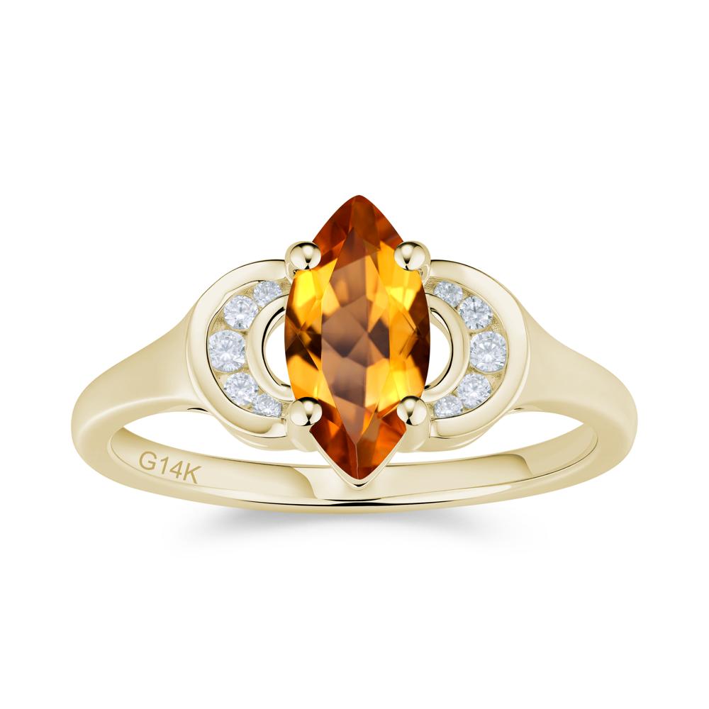 Romantic Lunar Halo Marquise Mystic Topaz Ring for Her - LUO Jewelry #gemstone_Citrine