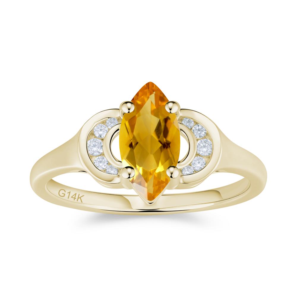 Romantic Lunar Halo Marquise Mystic Topaz Ring for Her - LUO Jewelry #gemstone_Citrine