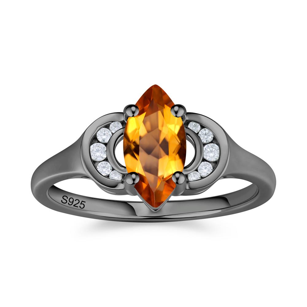 Romantic Lunar Halo Marquise Mystic Topaz Ring for Her - LUO Jewelry #gemstone_Citrine
