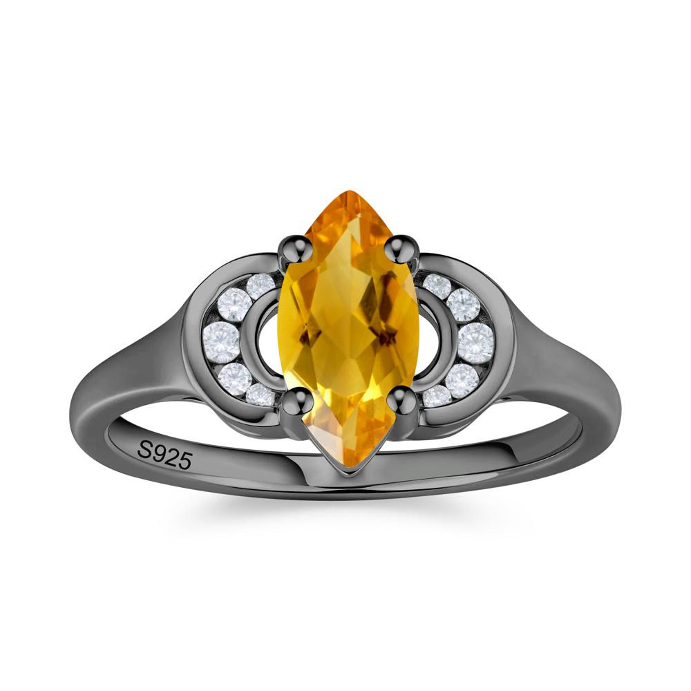 Romantic Lunar Halo Marquise Mystic Topaz Ring for Her - LUO Jewelry #gemstone_Citrine