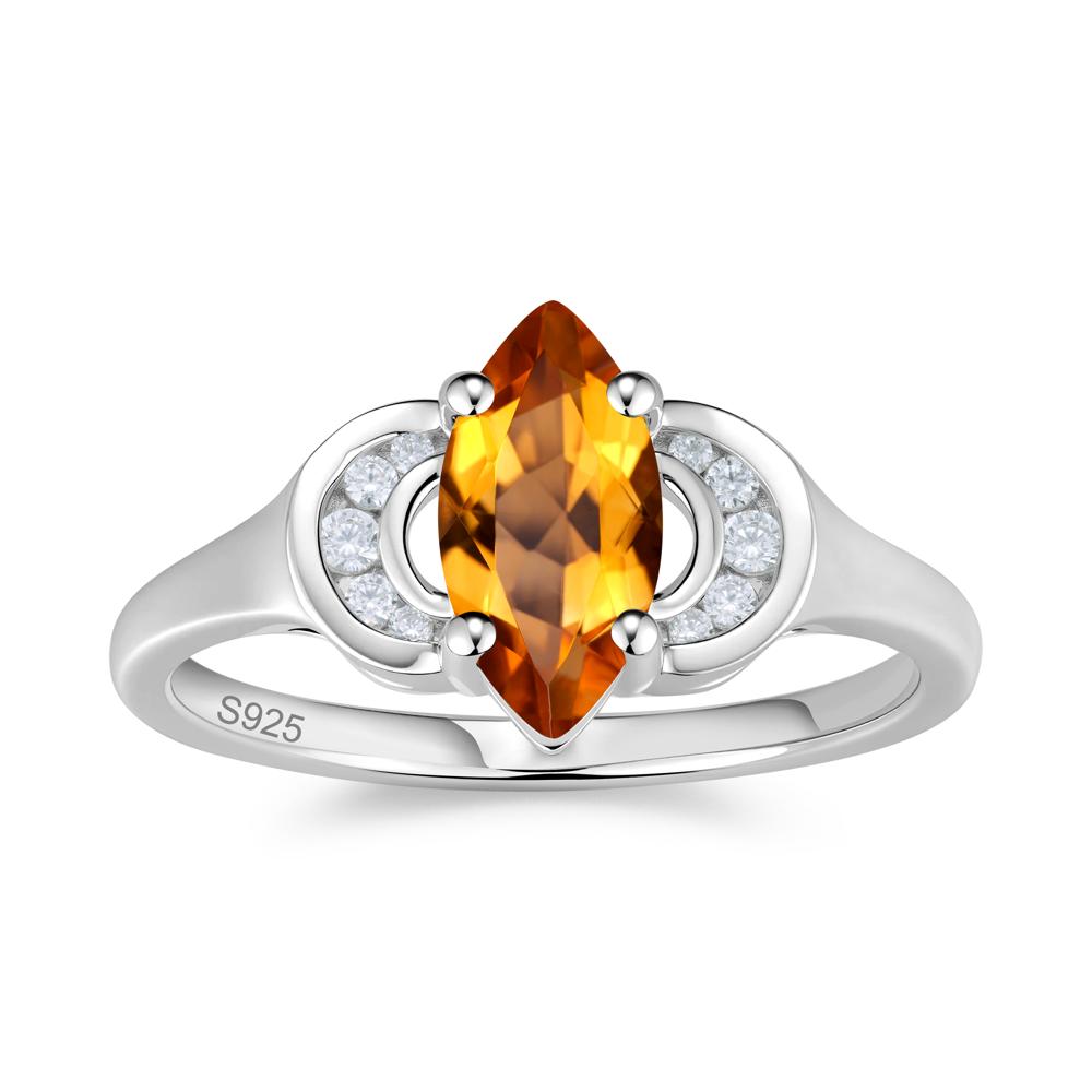 Romantic Lunar Halo Marquise Mystic Topaz Ring for Her - LUO Jewelry #gemstone_Citrine