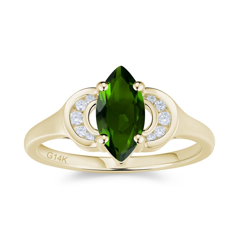 Romantic Lunar Halo Marquise Mystic Topaz Ring for Her - LUO Jewelry #gemstone_Diopside
