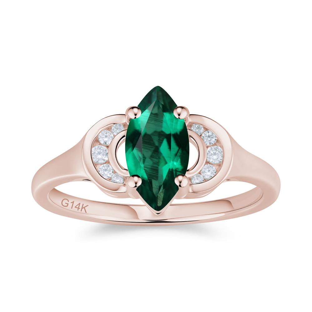 Romantic Lunar Halo Marquise Mystic Topaz Ring for Her - LUO Jewelry #gemstone_Emerald