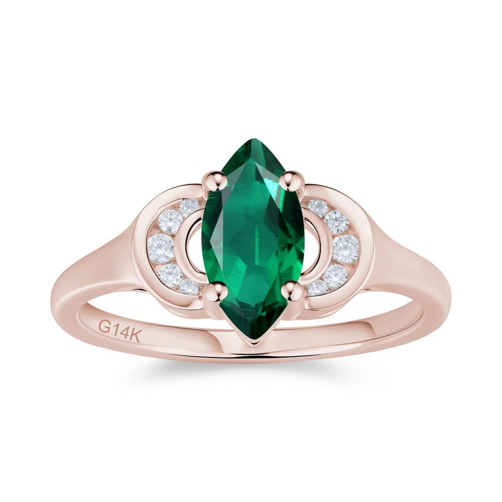 Romantic Lunar Halo Marquise Mystic Topaz Ring for Her - LUO Jewelry #gemstone_Emerald