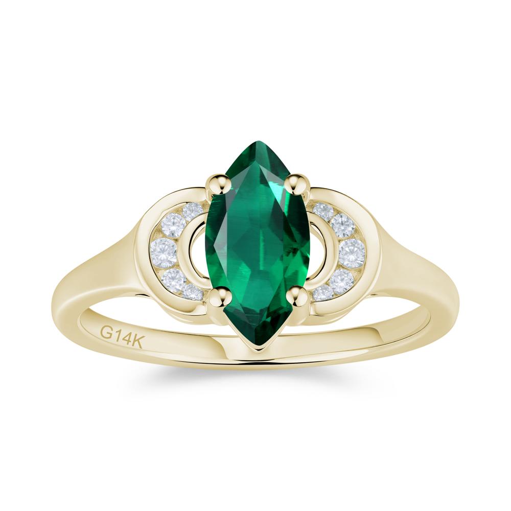 Romantic Lunar Halo Marquise Mystic Topaz Ring for Her - LUO Jewelry #gemstone_Emerald