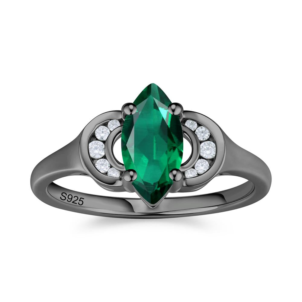 Romantic Lunar Halo Marquise Mystic Topaz Ring for Her - LUO Jewelry #gemstone_Emerald