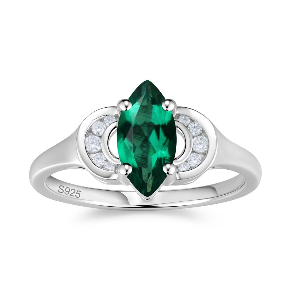 Romantic Lunar Halo Marquise Mystic Topaz Ring for Her - LUO Jewelry #gemstone_Emerald