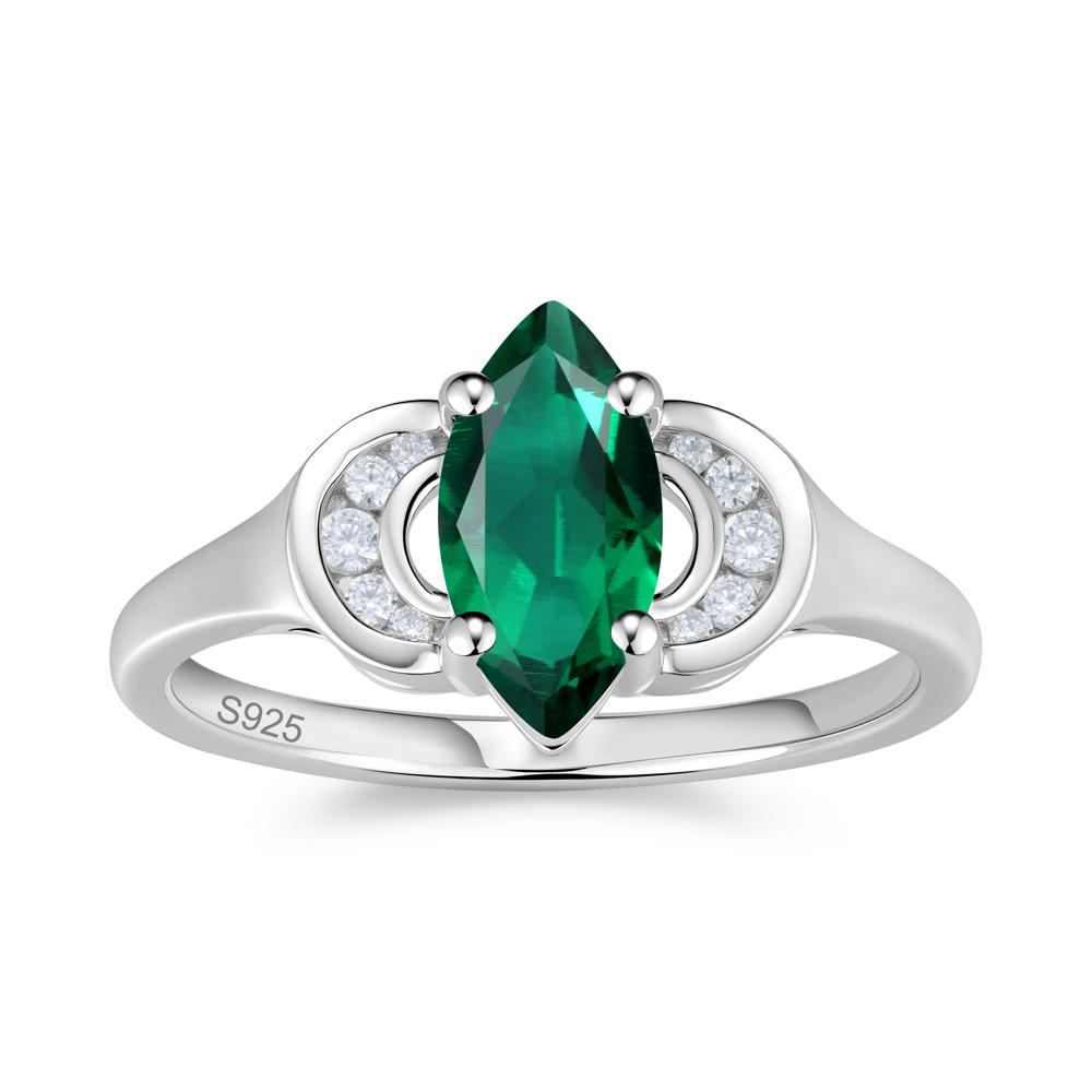 Romantic Lunar Halo Marquise Mystic Topaz Ring for Her - LUO Jewelry #gemstone_Emerald